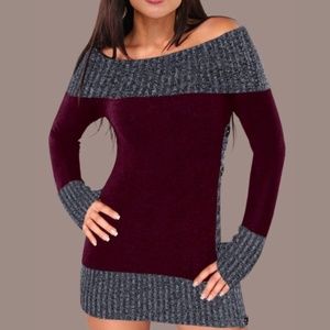 Dresslily Ribbed Sweater Top Dress